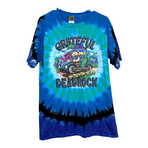 Grateful Dead Liquid Blue Deadrock Flintstones Tie-Dye T-Shirt 2009 Size M - Picture 1 of 7